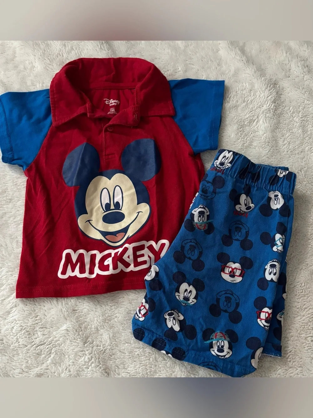Disney Mickey Mouse Red and Blue Kids Matching Set